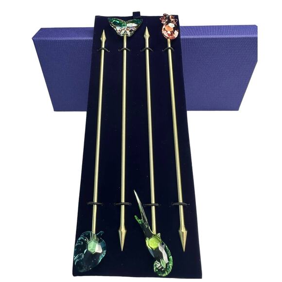 Swarovski Jungle Beats Cocktail Stirrers Andoki, Set of 4 - Picture 1 of 4